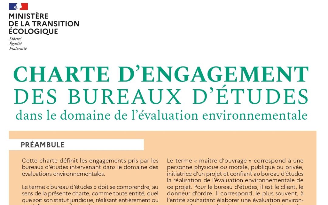 [ACTEURS] Liste des bureaux d’études signataires de la Charte d’engagement du Ministère de la transition écologique