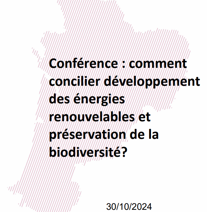 [EVENEMENT] « Comment concilier développement des énergies renouvelables et préservation de la biodiversité ?  »