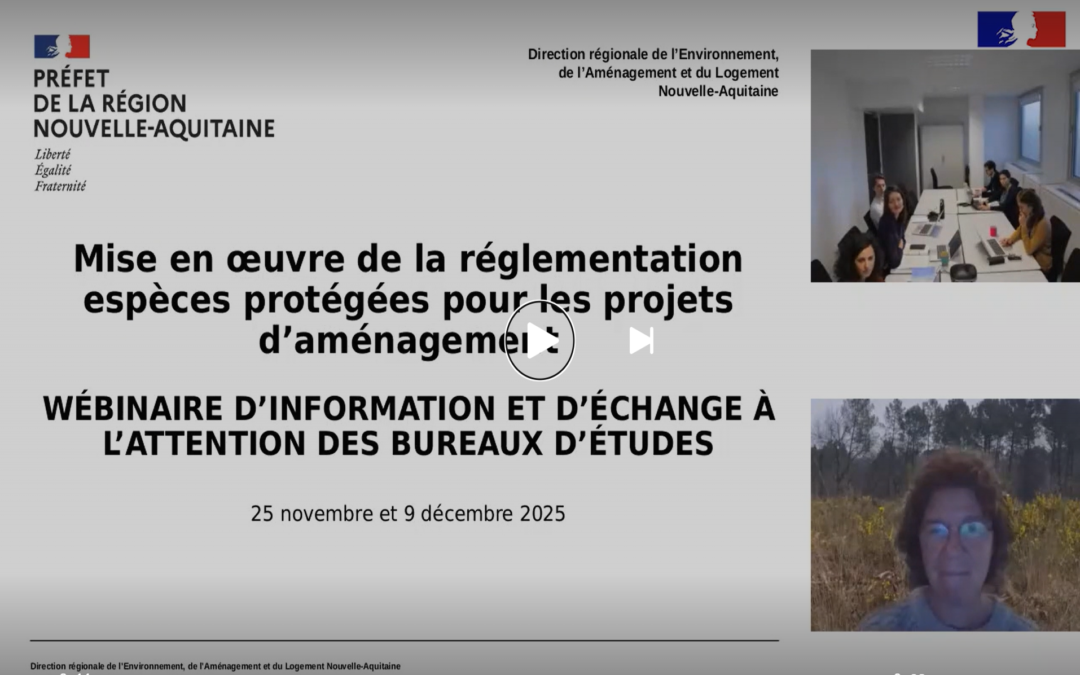 [WEBINAIRES] Webinaire espèces protégées des 25 novembre et 9 décembre 2025
